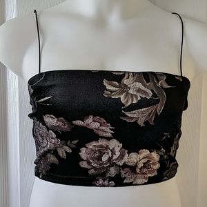 Windsor Floral Velvet Cropped Cami Top